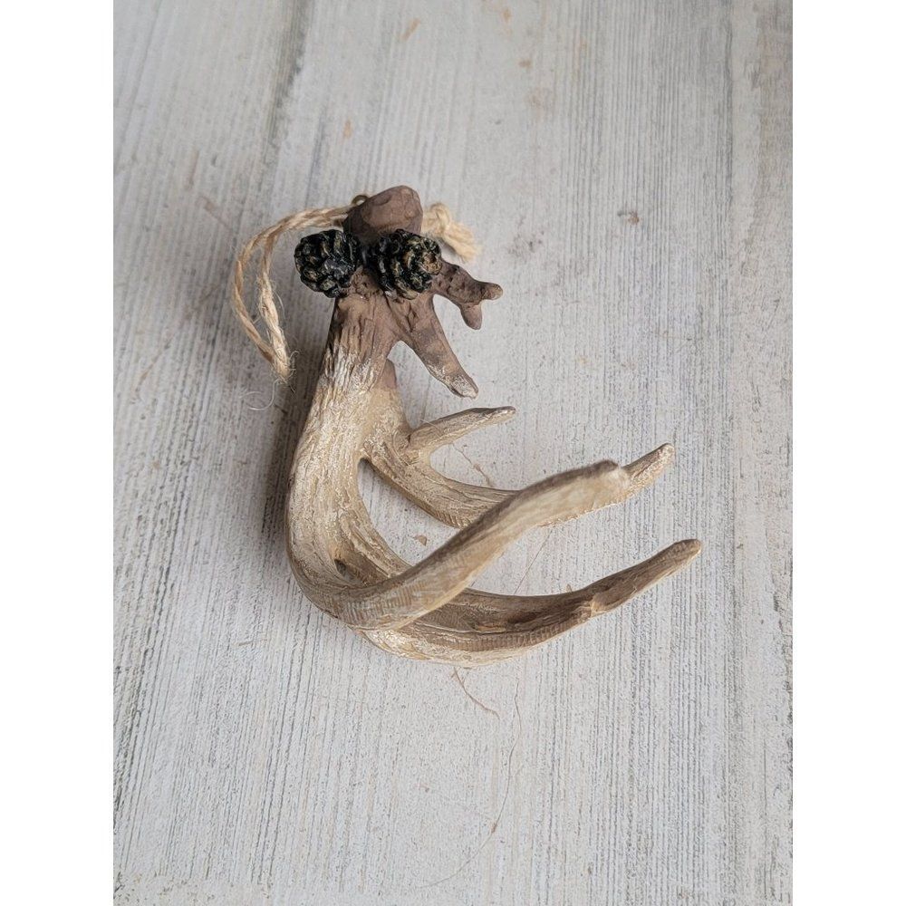 Unique woods deer antler pine cone bug Outdoorsman ornament Xmas